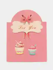 Коралловый мини-открытка в конверте