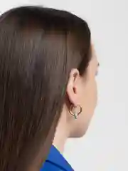 Серьги кольца Strekoza Collection, с подвесками шармами из натурального камня бирюза