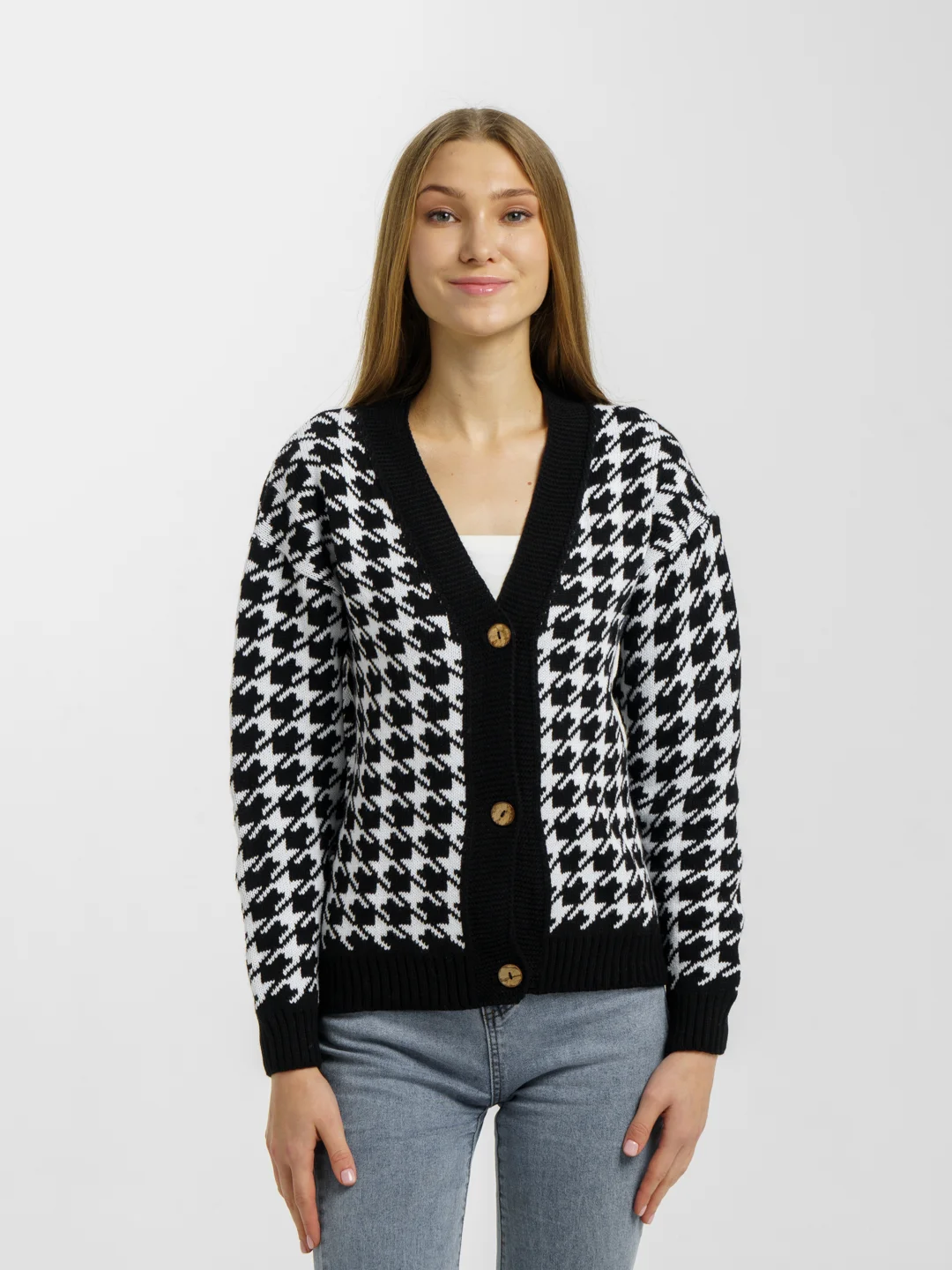 Угольный кардиган женский oversize