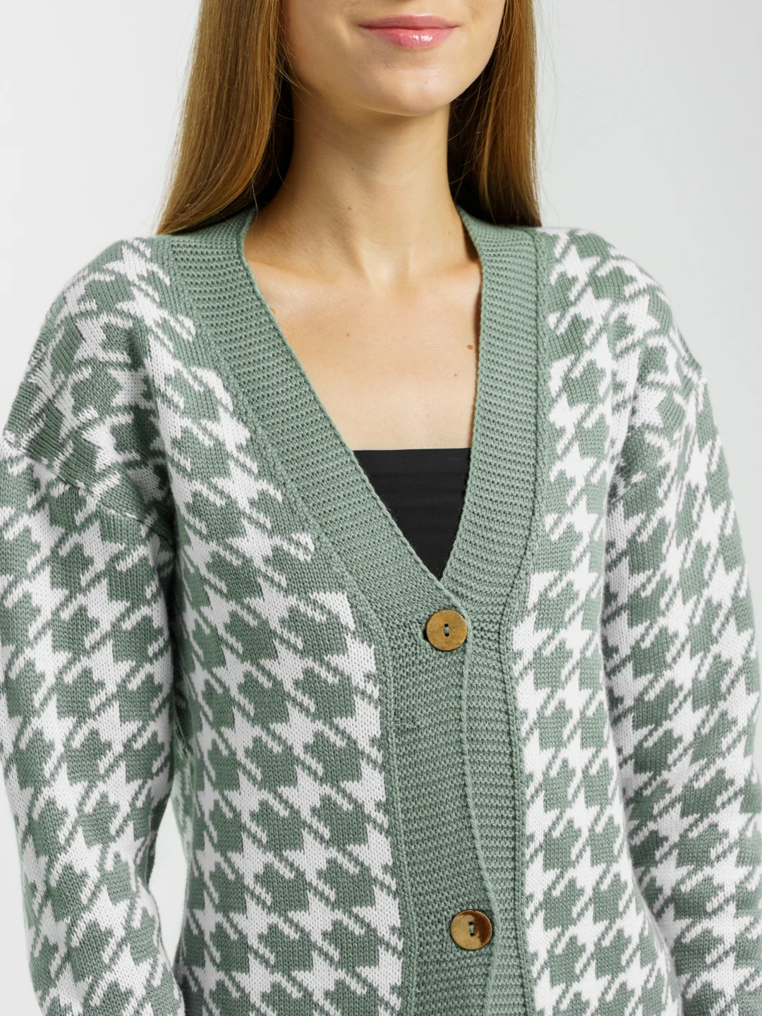 Зеленый кардиган женский oversize