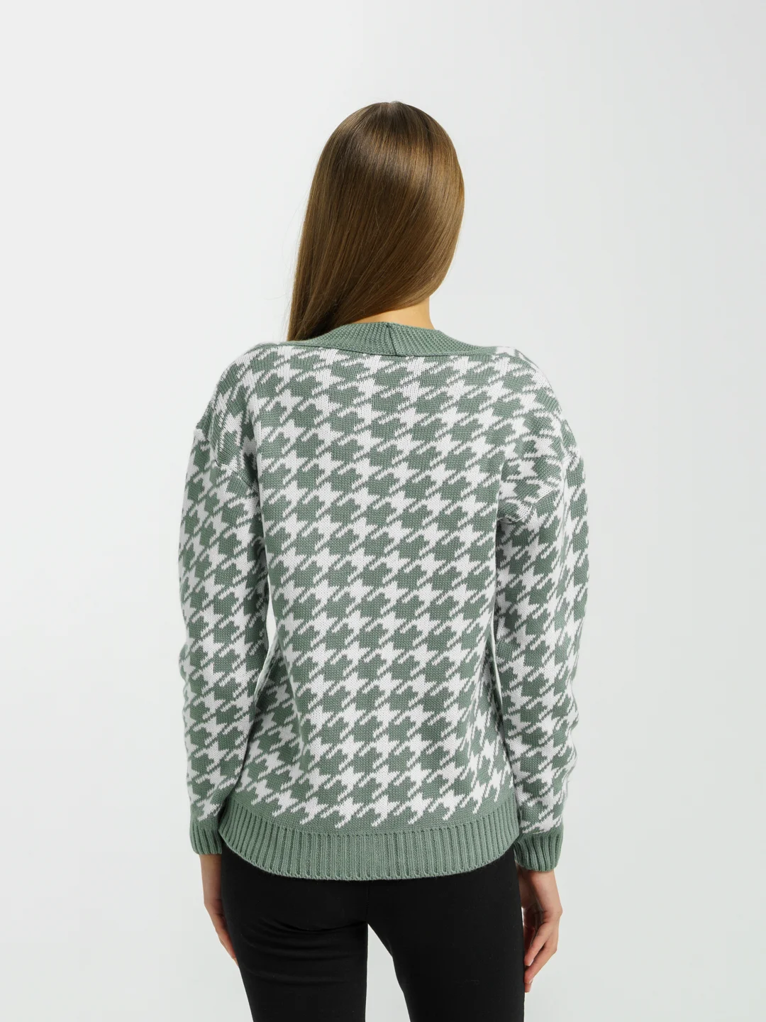 Зеленый кардиган женский oversize