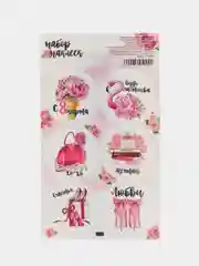 Бордовый наклейки новогодние для ежедневника, цветов и подарков на Новый год