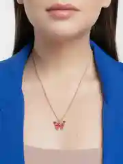 Тёмно-розовый цепочка с подвеской "Бабочка"