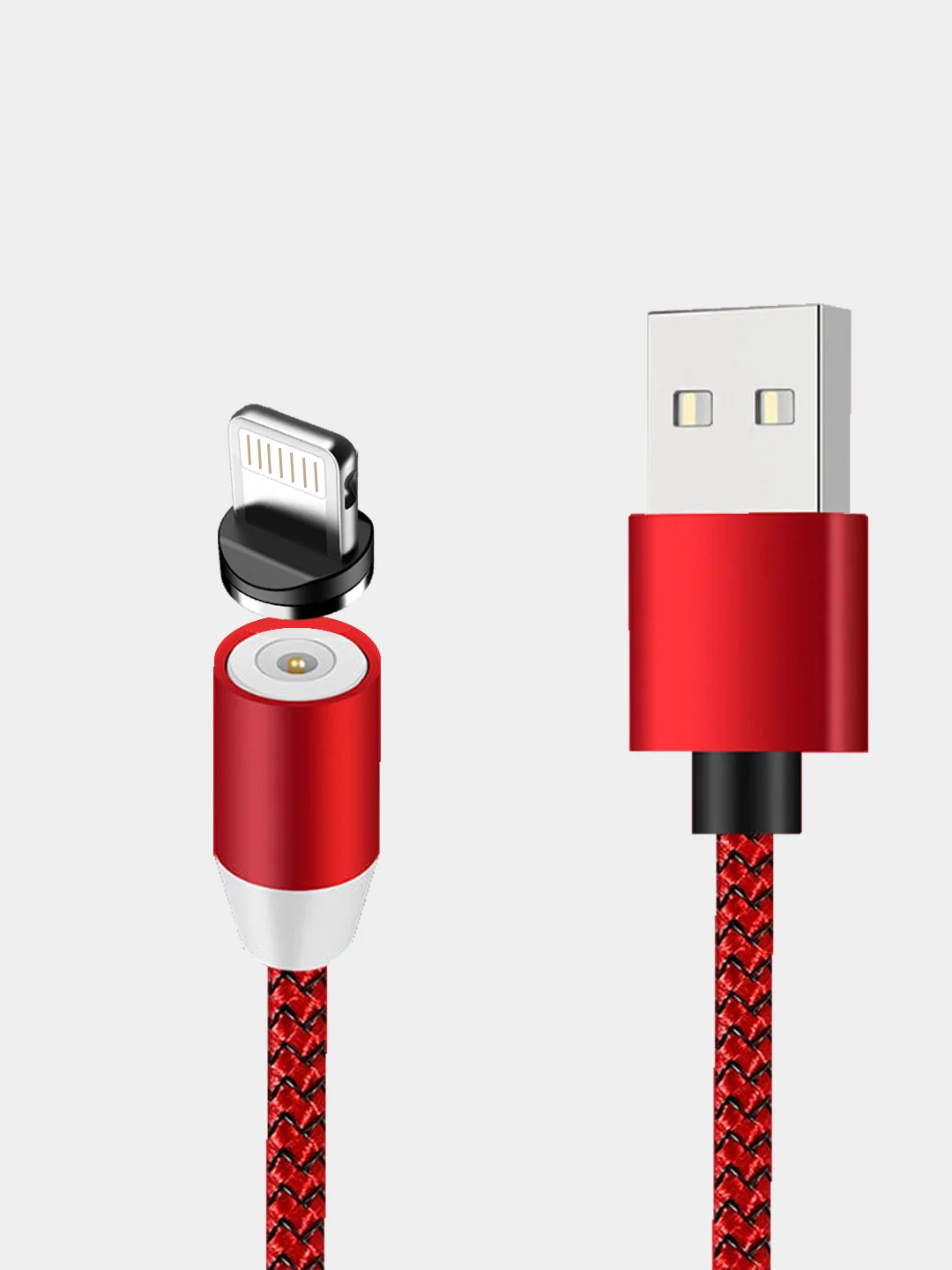 Вишнёвый магнитный кабель для зарядки Micro USB, Type C, Lightning