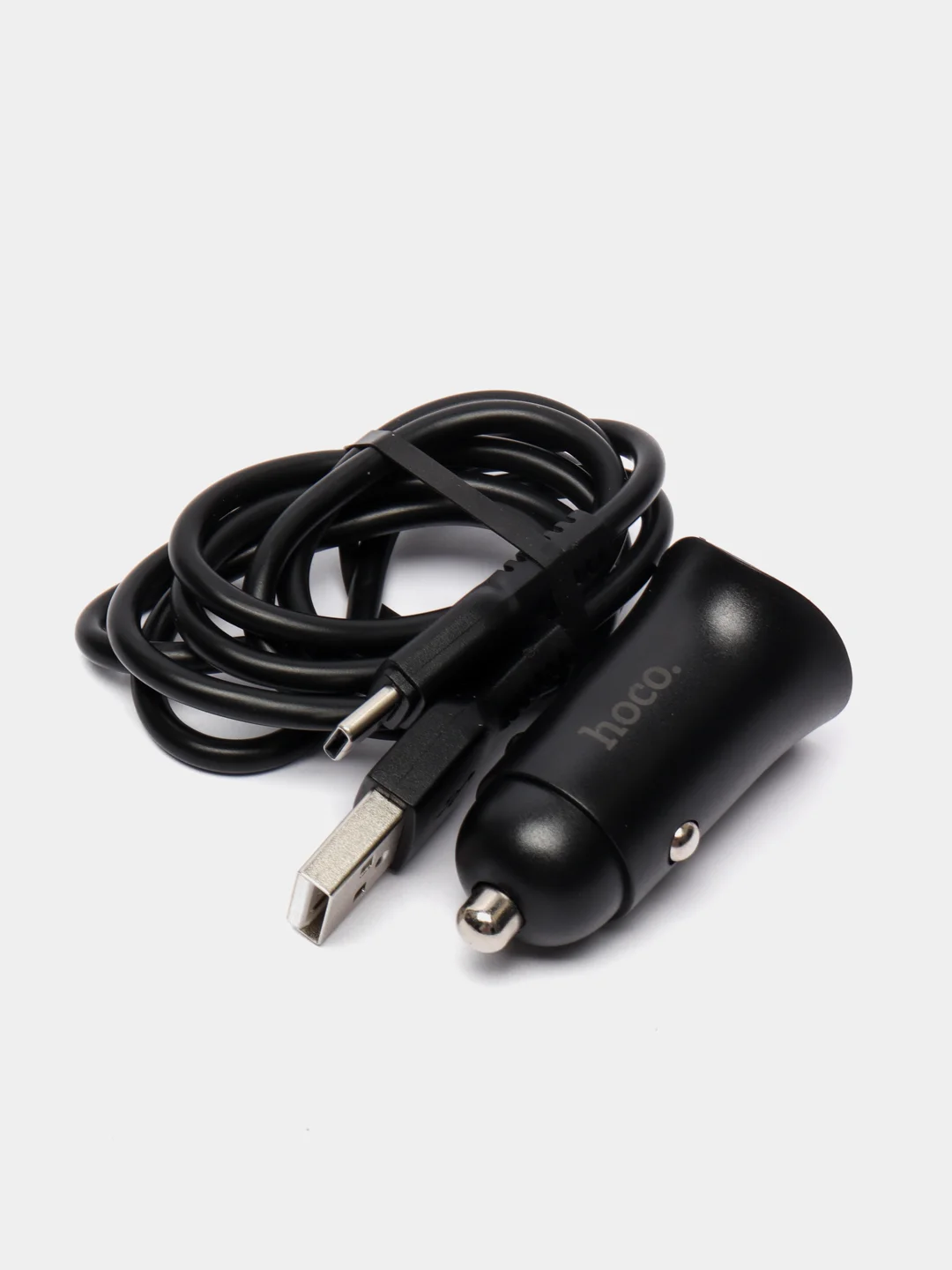 Черный автомобильное зарядное устройство Hoco Z39 2 х USB, USB-Type-C, с быстрой зарядкой