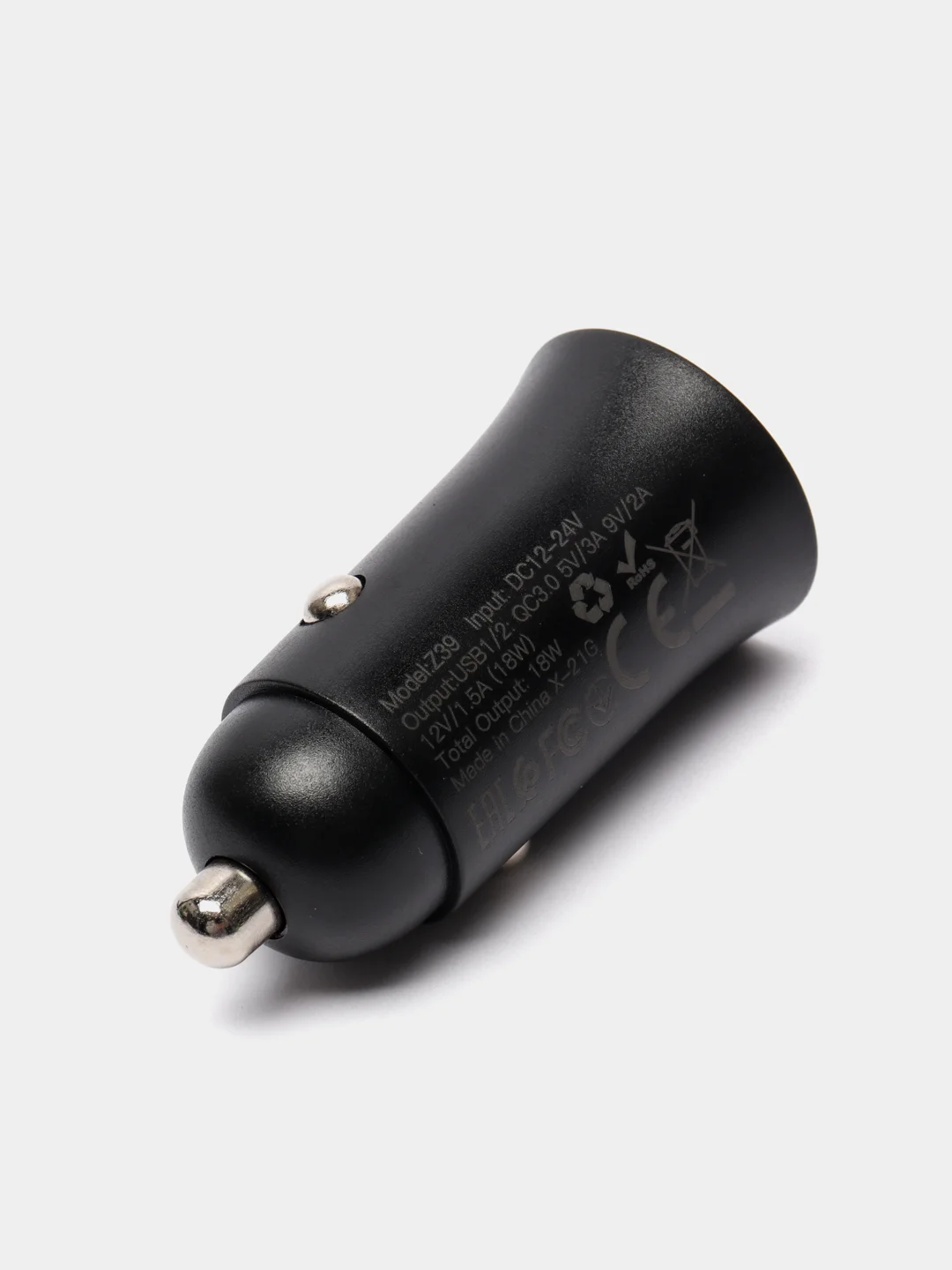 Черный автомобильное зарядное устройство Hoco Z39 2 х USB, USB-Type-C, с быстрой зарядкой