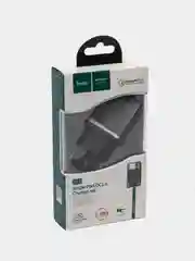 Черный сетевое зарядное устройство Hoco N3, c кабелем Type-C - USB, 18 W