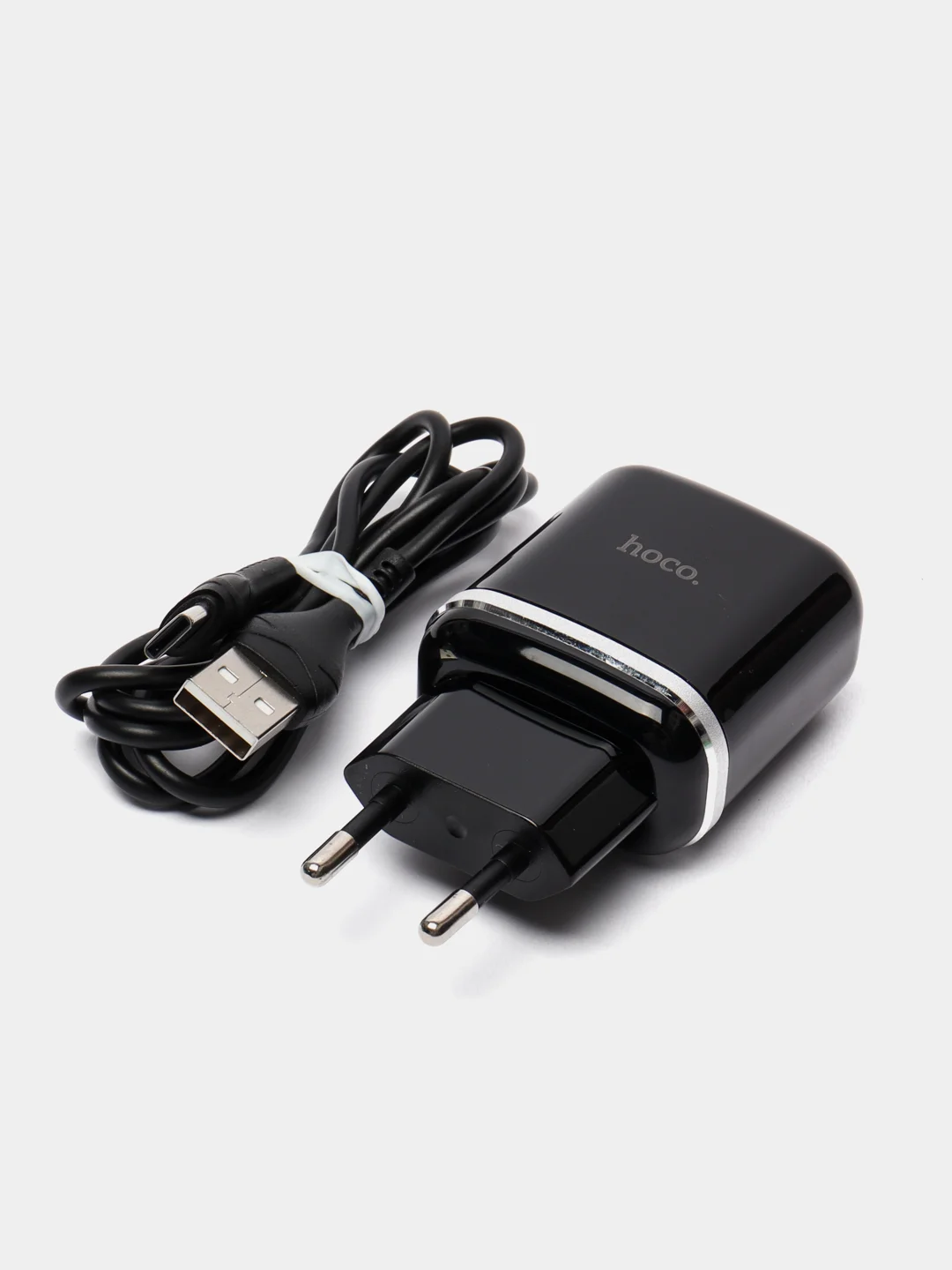 Черный сетевое зарядное устройство Hoco N3, c кабелем Type-C - USB, 18 W
