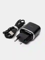 Черный сетевое зарядное устройство Hoco N3, c кабелем Type-C - USB, 18 W