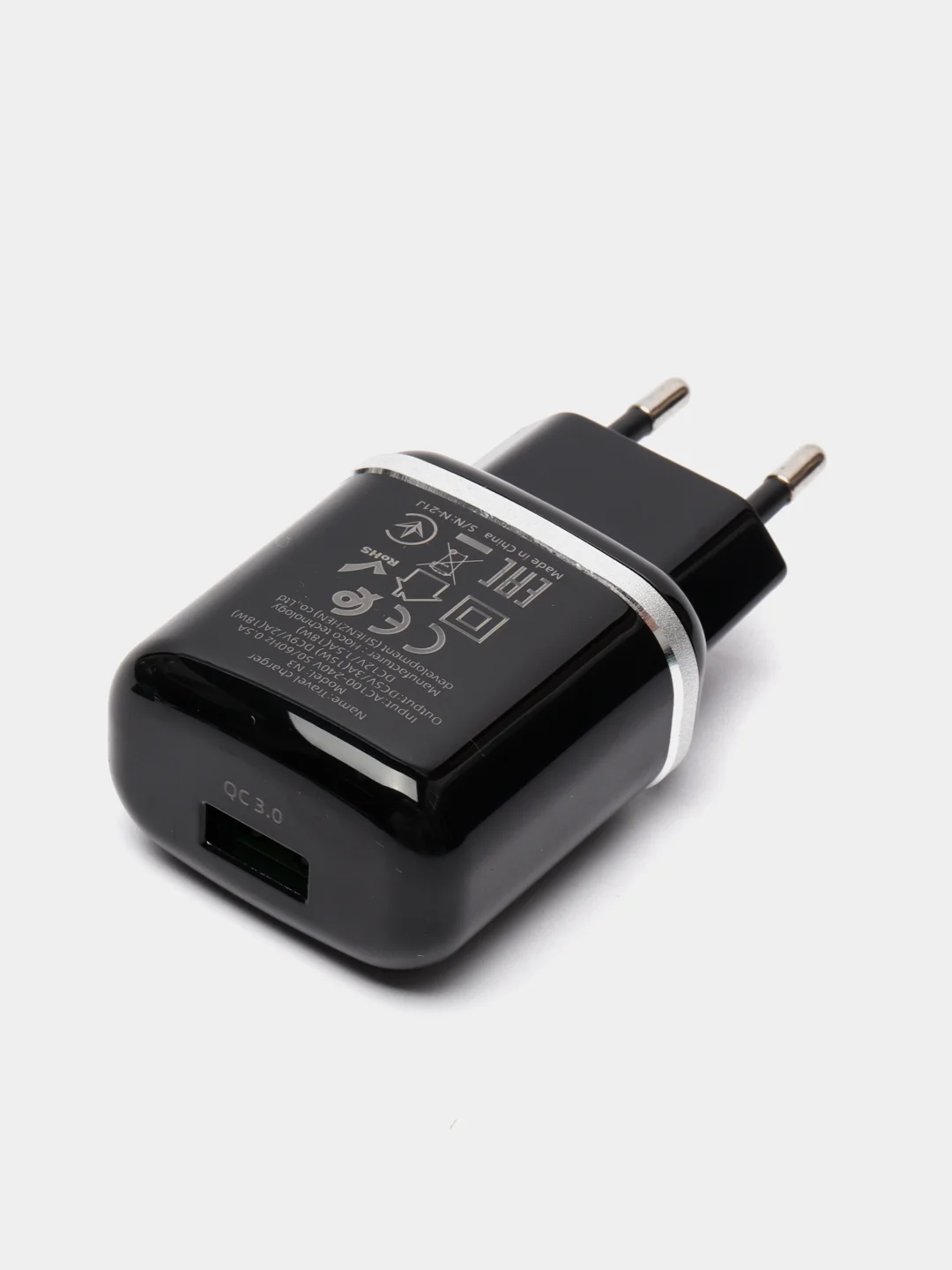 Черный сетевое зарядное устройство Hoco N3, c кабелем Type-C - USB, 18 W