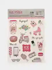 Кораллово-розовый наклейки новогодние для ежедневника, цветов и подарков на Новый год