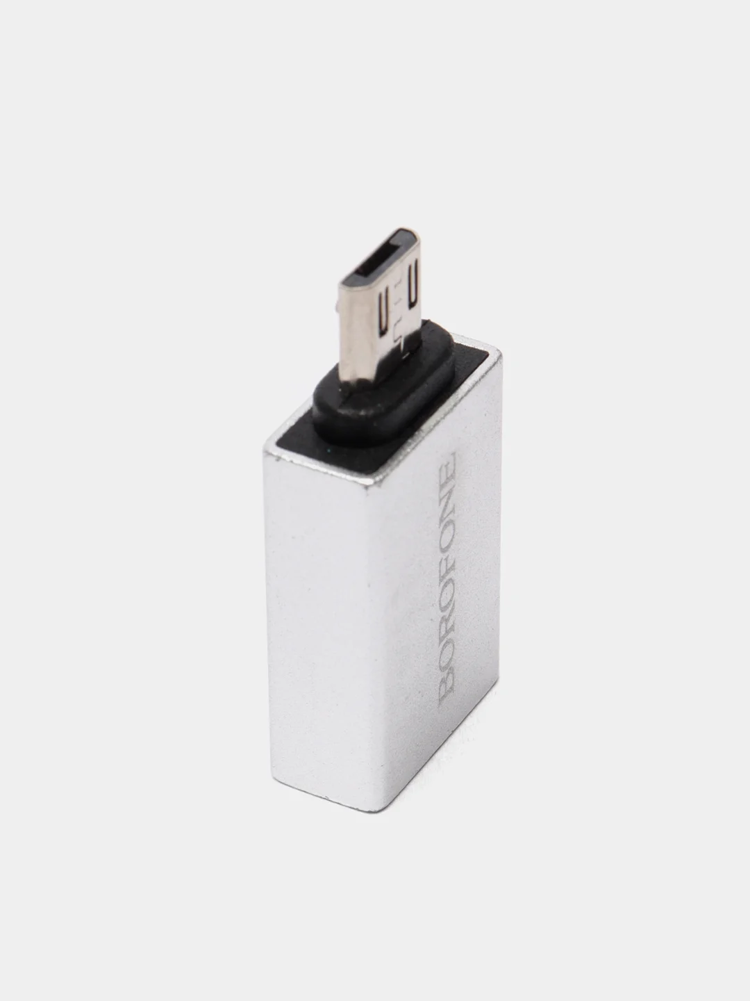 Серый металлик адаптер для Micro-USB OTG Borofone BV2