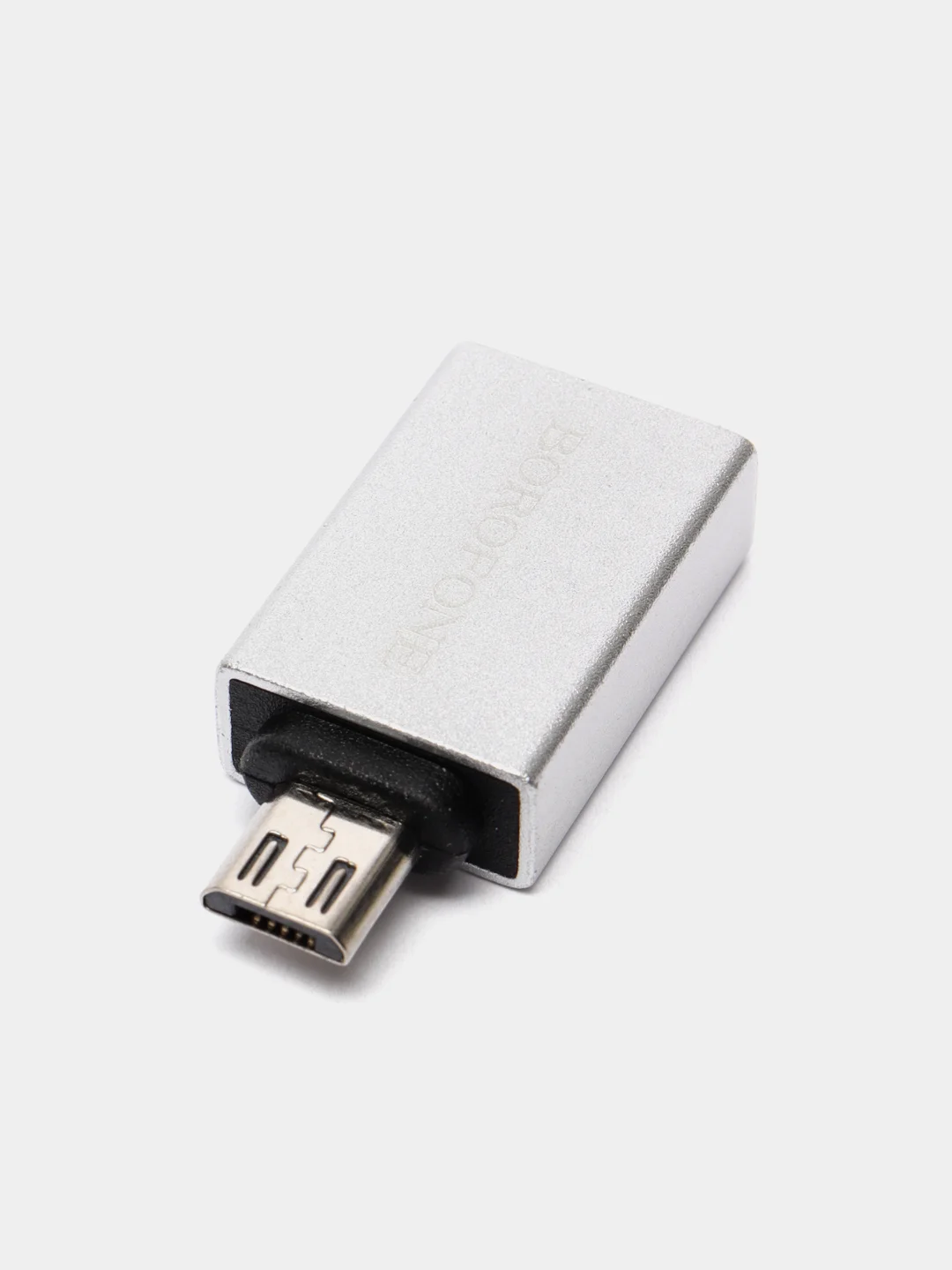 Серый металлик адаптер для Micro-USB OTG Borofone BV2