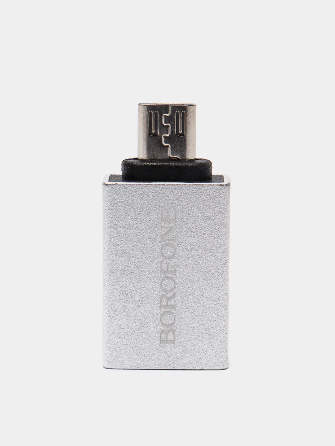Серый металлик адаптер для Micro-USB OTG Borofone BV2