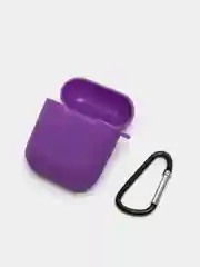 Сиреневый силиконовый чехол для Airpods 1/2, с карабином