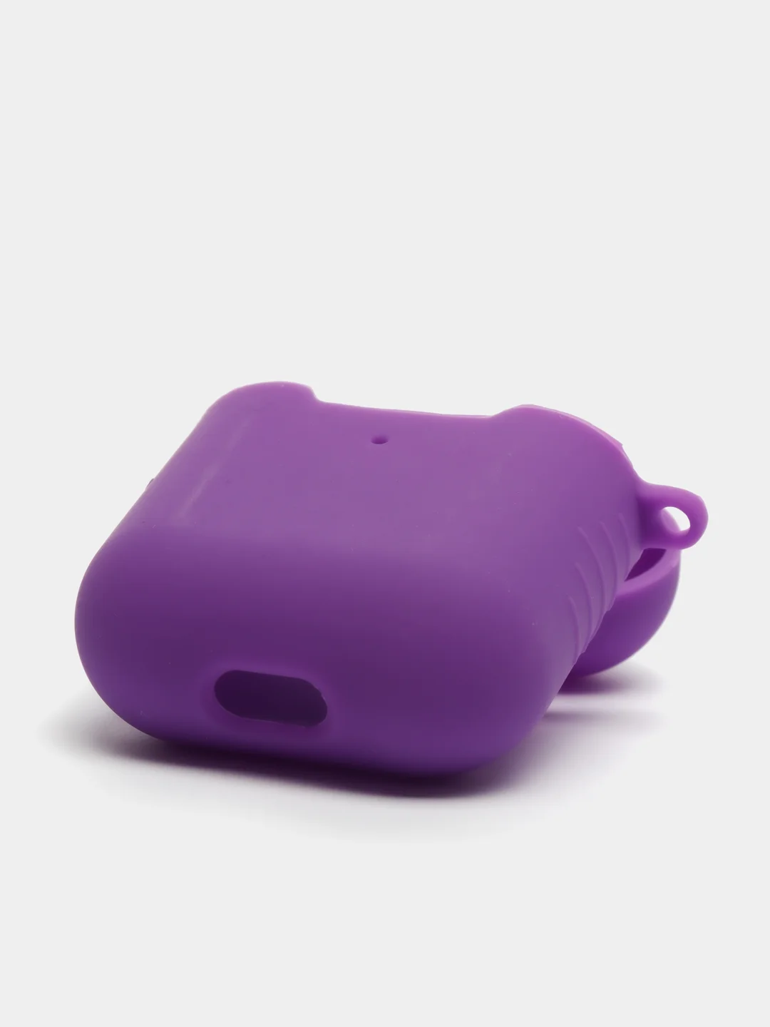 Сиреневый силиконовый чехол для Airpods 1/2, с карабином