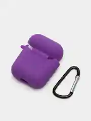 Сиреневый силиконовый чехол для Airpods 1/2, с карабином