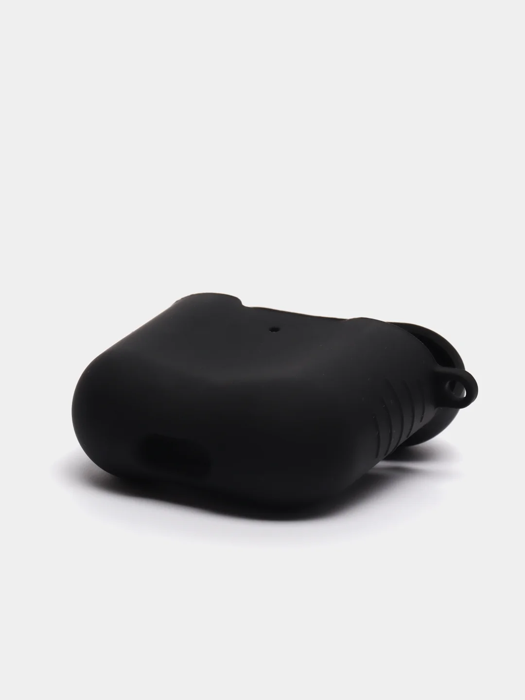 Черный силиконовый чехол для Airpods 1/2, с карабином