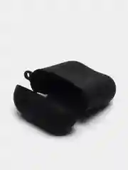 Черный силиконовый чехол для Airpods 1/2, с карабином