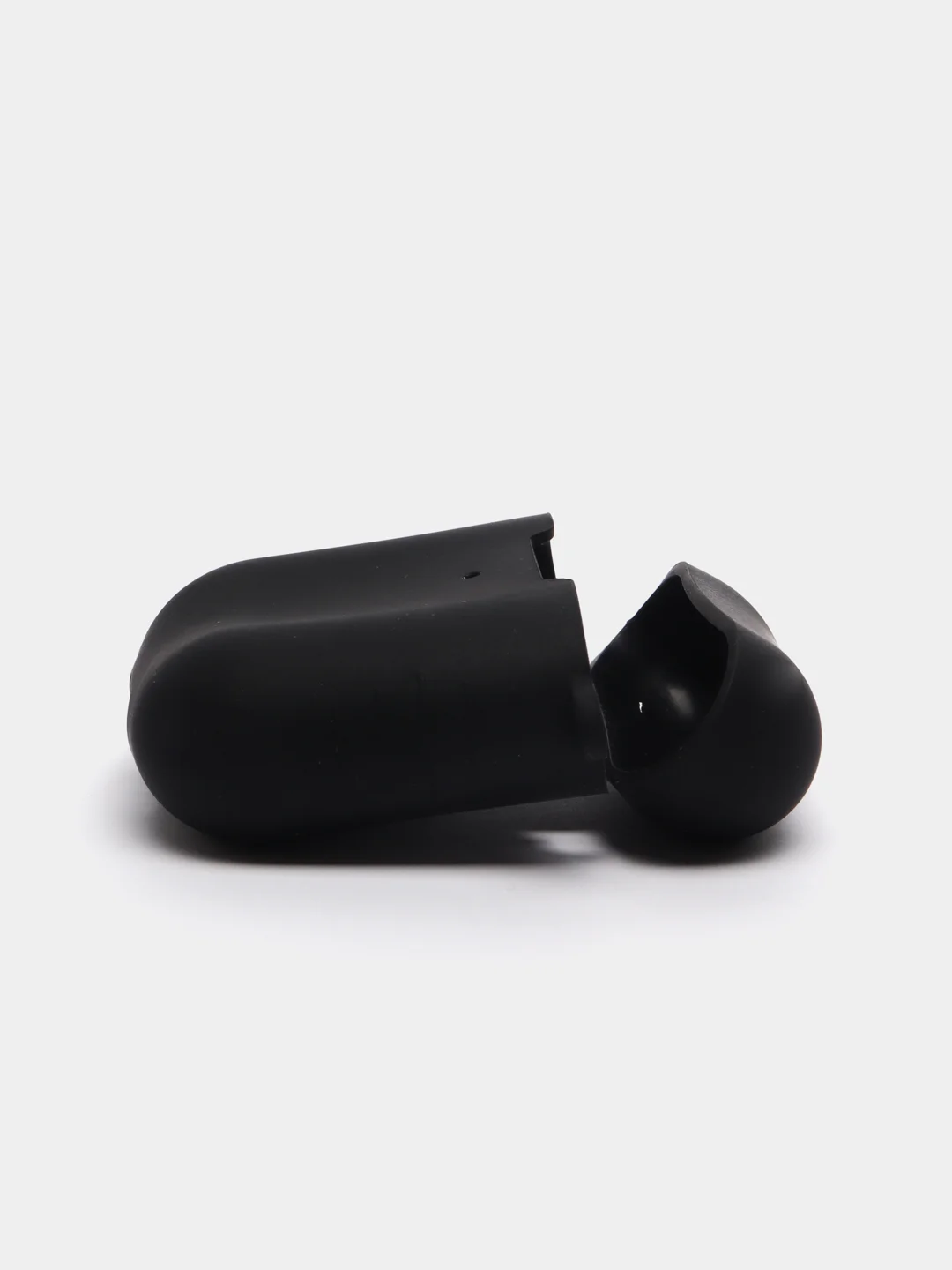 Черный силиконовый чехол для Airpods 1/2, с карабином