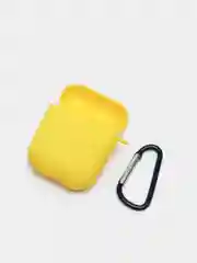 Желтый силиконовый чехол для Airpods 1/2, с карабином