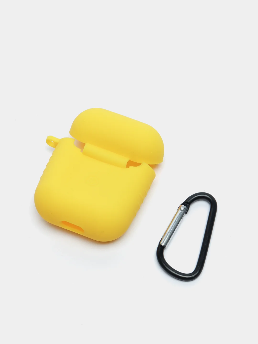 Желтый силиконовый чехол для Airpods 1/2, с карабином