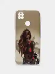 Бежевый чехол для телефона Xiaomi Redmi 10А / Redmi 10С, с рисунком и защитой камеры