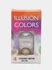 Коричневый цветные контактные линзы Illusion colors Elegance, 2 шт, 3 месяца