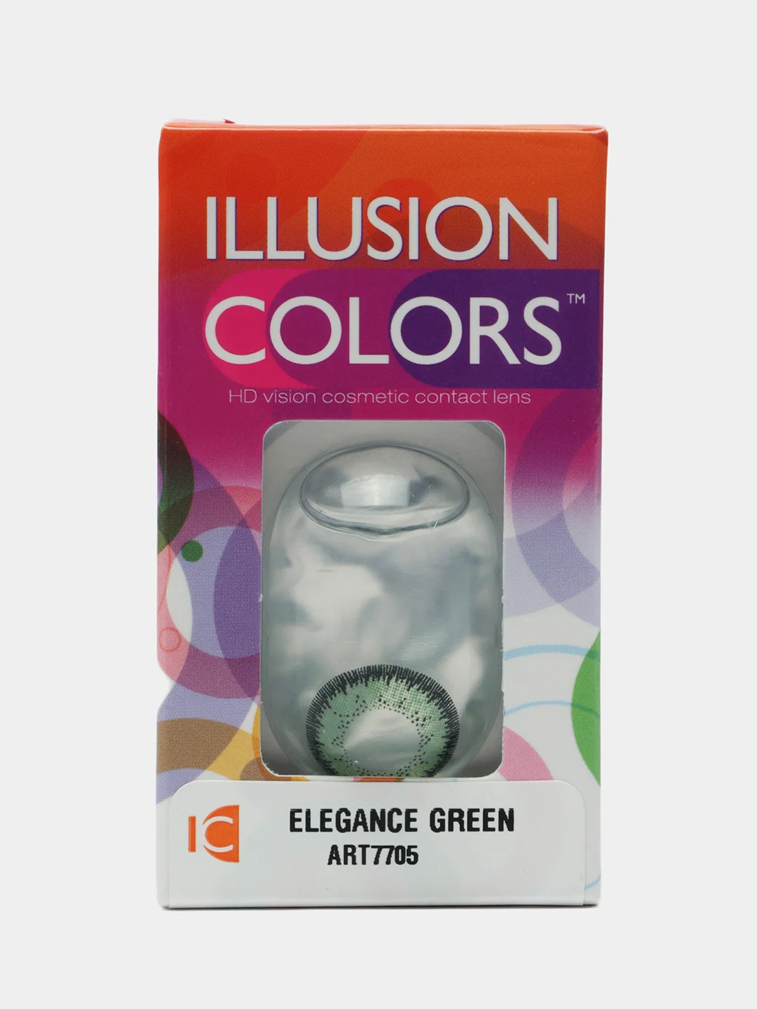 Зеленый цветные контактные линзы Illusion colors Elegance, 2 шт, 3 месяца