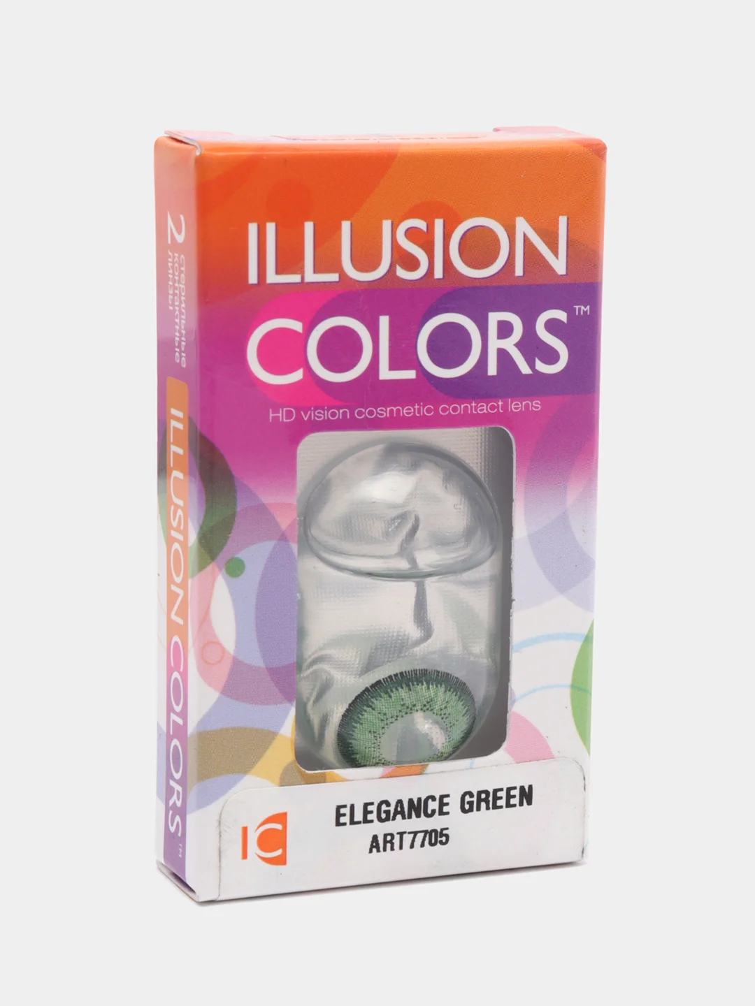 Зеленый цветные контактные линзы Illusion colors Elegance, 2 шт, 3 месяца