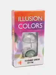 Зеленый цветные контактные линзы Illusion colors Elegance, 2 шт, 3 месяца