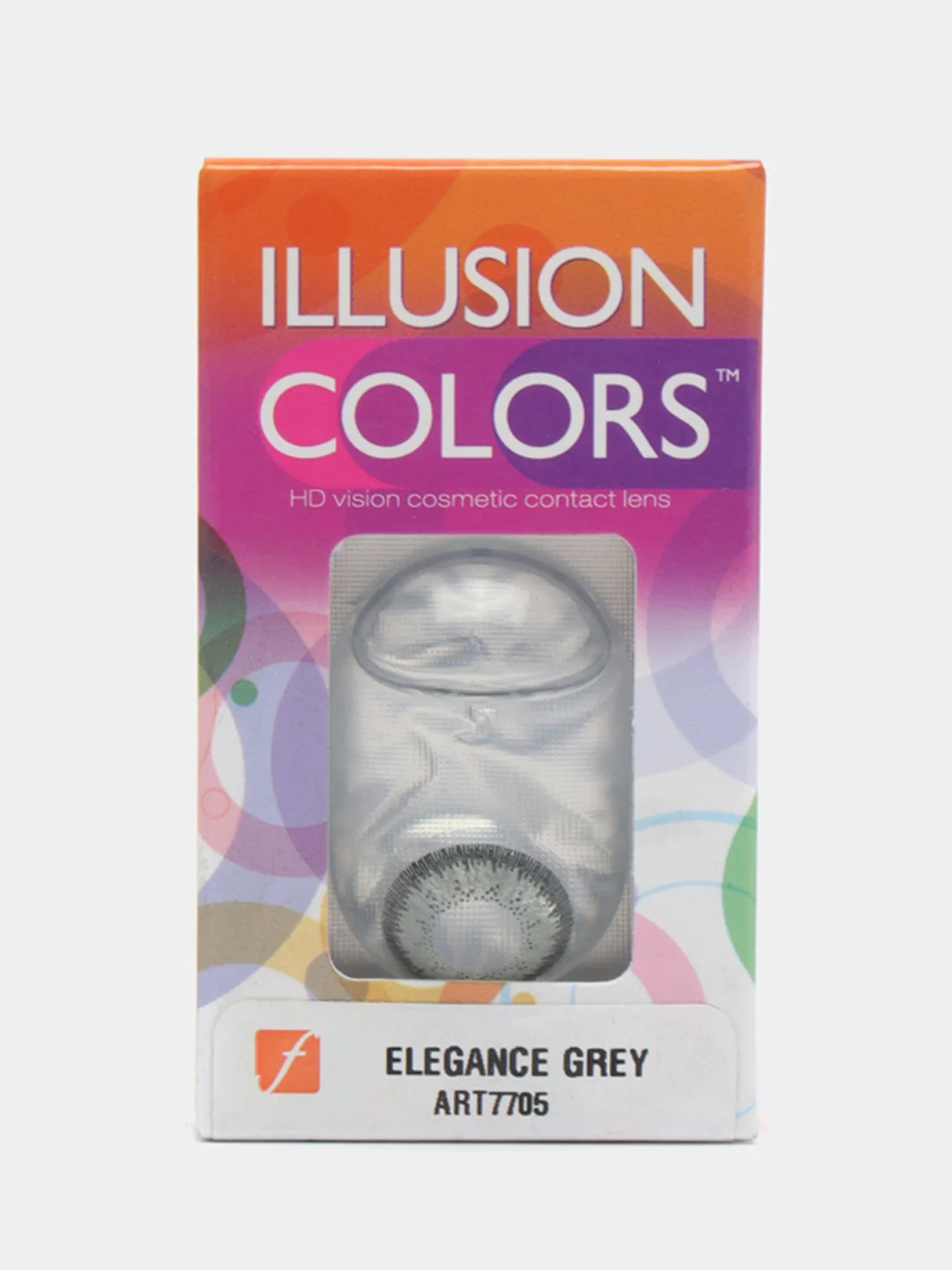 Серый цветные контактные линзы Illusion colors Elegance, 2 шт, 3 месяца