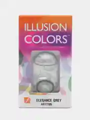 Серый цветные контактные линзы Illusion colors Elegance, 2 шт, 3 месяца