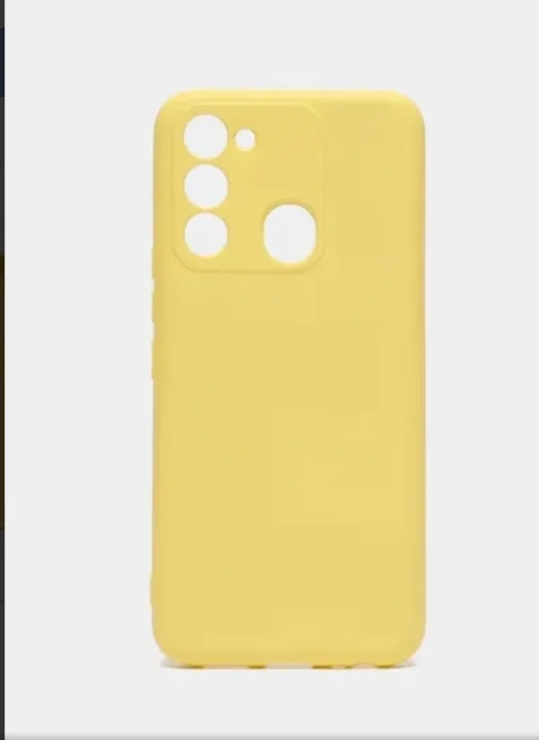 Белый чехол для Tecno Spark 8C / Tecno Go 2022, с защитой камеры и бархатом внутри