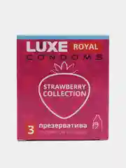 Презервативы LUXE Royal Strawberry Collection, гладкие, с ароматом клубники, 3 штуки