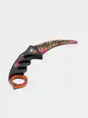 Алый нож керамбит деревянный "Скоростной Зверь, CS GO"