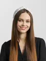 Алый ободок для волос тканевый, с узлом, в крупный горох, 5 цветов