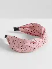 Розовый ободок для волос тканевый, с узлом, в крупный горох, 5 цветов