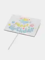 Лазурный топпер для украшения торта Happy Birthday