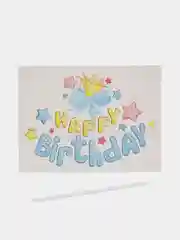 Лазурный топпер для украшения торта Happy Birthday