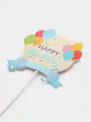 Голубой топпер для украшения торта Happy Birthday