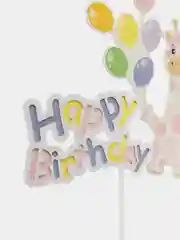 Пастельно-коралловый топпер для украшения торта Happy Birthday