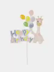 Пастельно-коралловый топпер для украшения торта Happy Birthday