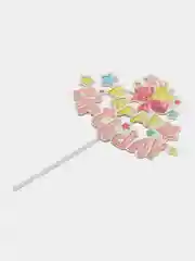 Кораллово-розовый топпер для украшения торта Happy Birthday