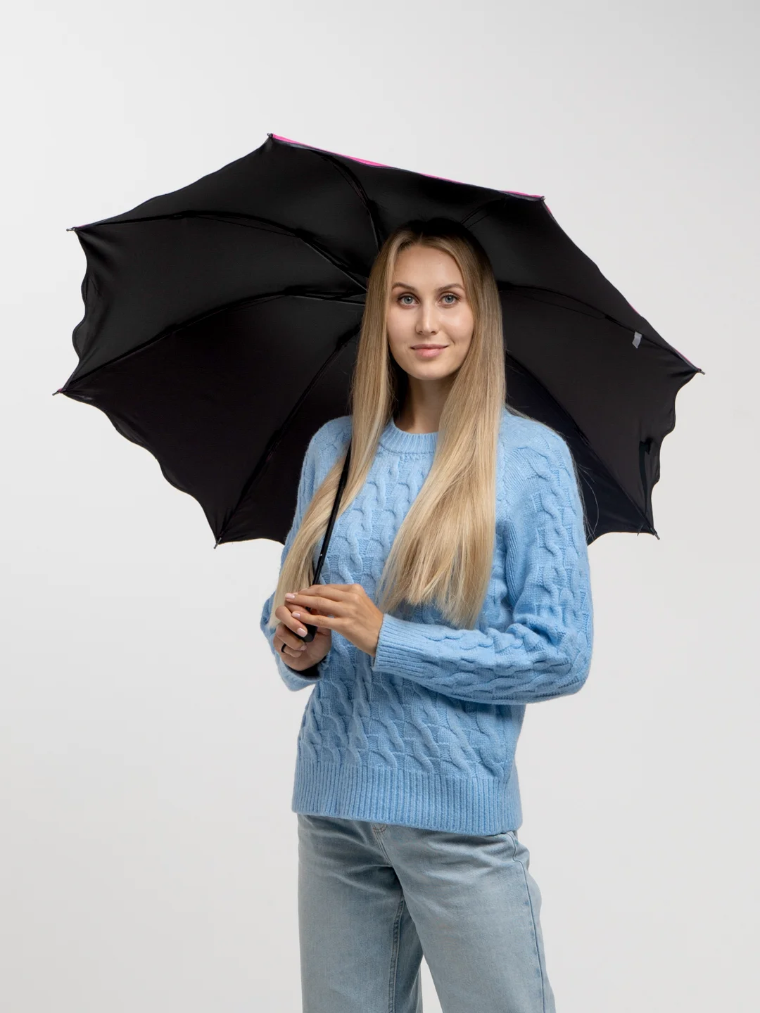 Фуксия зонт женский складной, классический