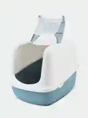 Туалет для кошек Nestor Jumbo, бело-голубой