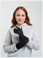 Черный перчатки сенсорные, теплые весенние