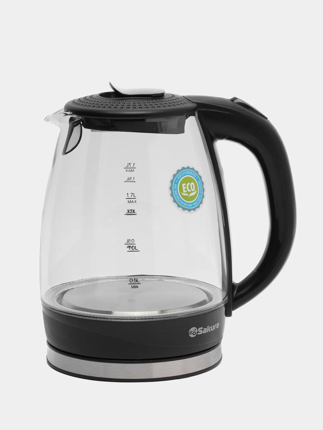 Черный чайник электрический Sakura SA-2717BK, 1850-2200 Вт