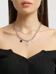 Серебряный цепочка с подвеской мишка женская