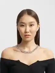 Серебряный цепь на шею "Кубинская цепь", унисекс